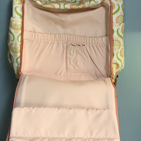 PETUNIA PICKLE BOTTOM Pink Peach Green Diaper Bag Backpack Changing Pad - Picture 12 of 14